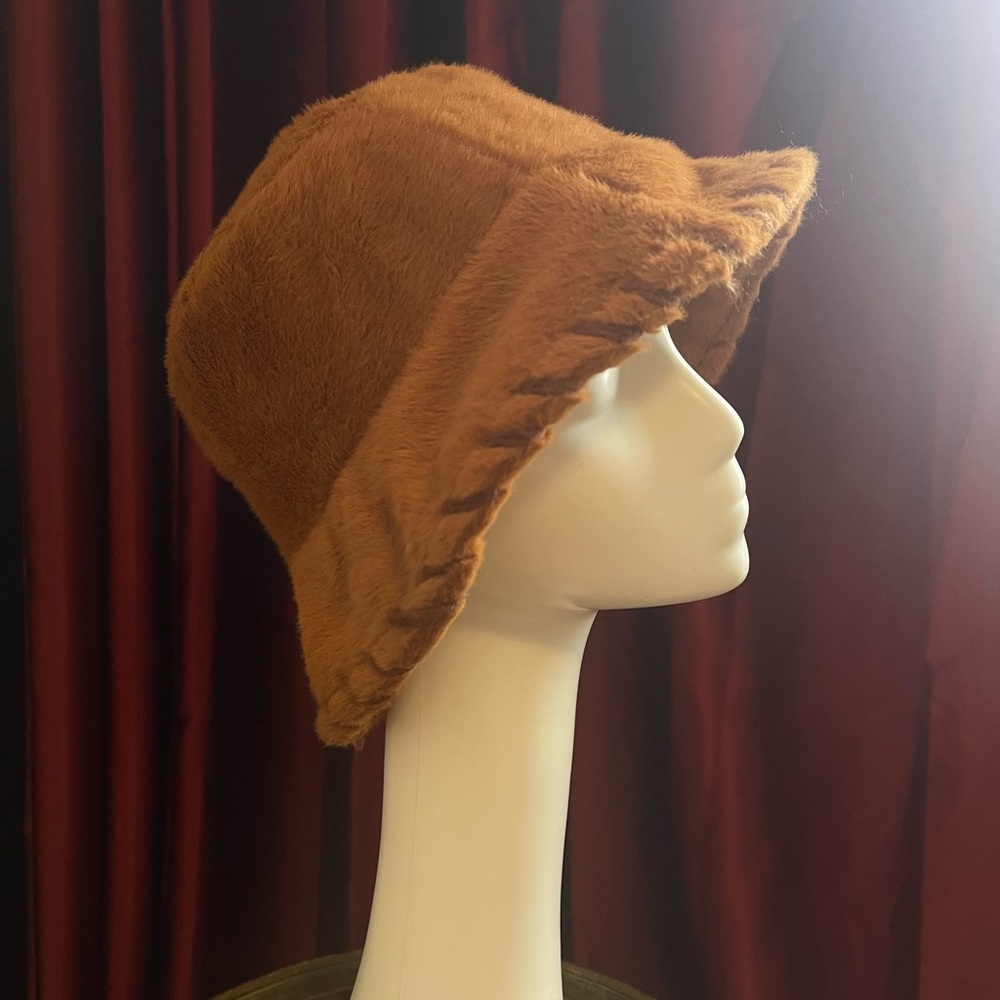 Chic Brown Faux Fur Bucket Hat